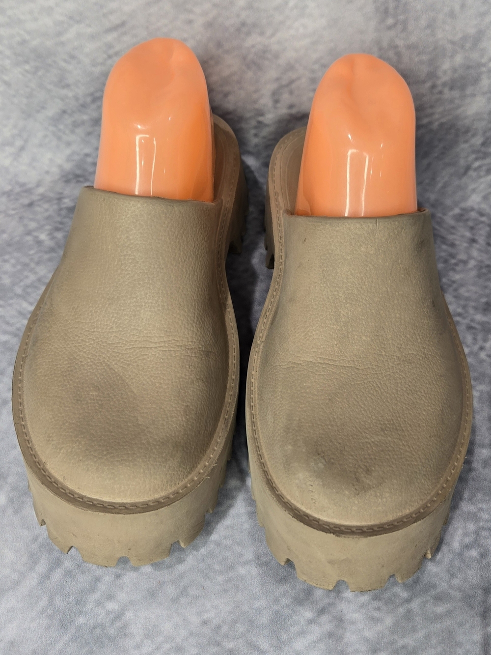 taupe Jeffrey Campbell Clogge platform mules,